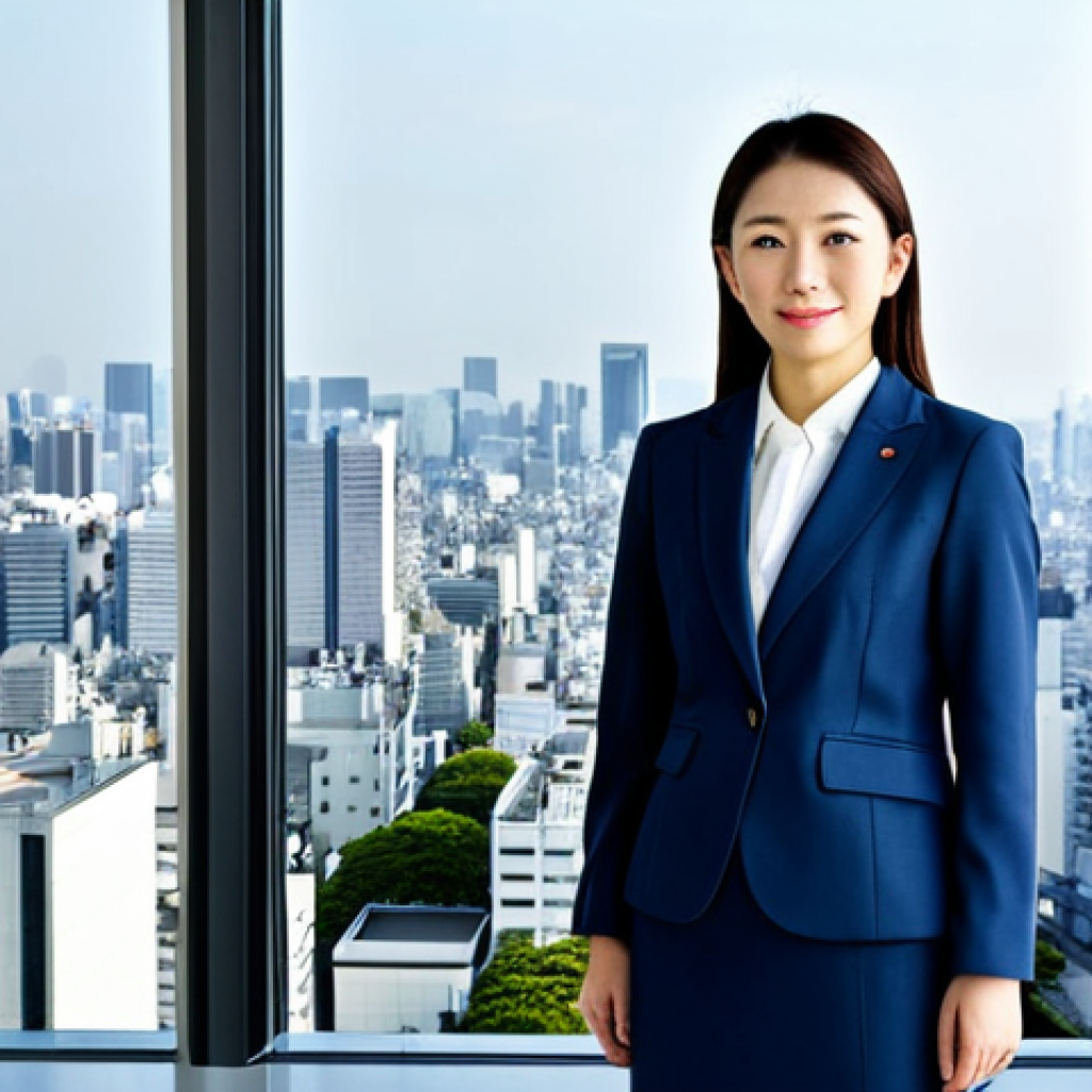 Business Professional**
A confident businesswoman in a stylish, modest business suit standing in a modern Tokyo office building, fully clothed, appropriate attire, safe for work, perfect anatomy, natural proportions, professional photography, high quality. The background shows the Tokyo skyline. Professional, modest, family-friendly.
**