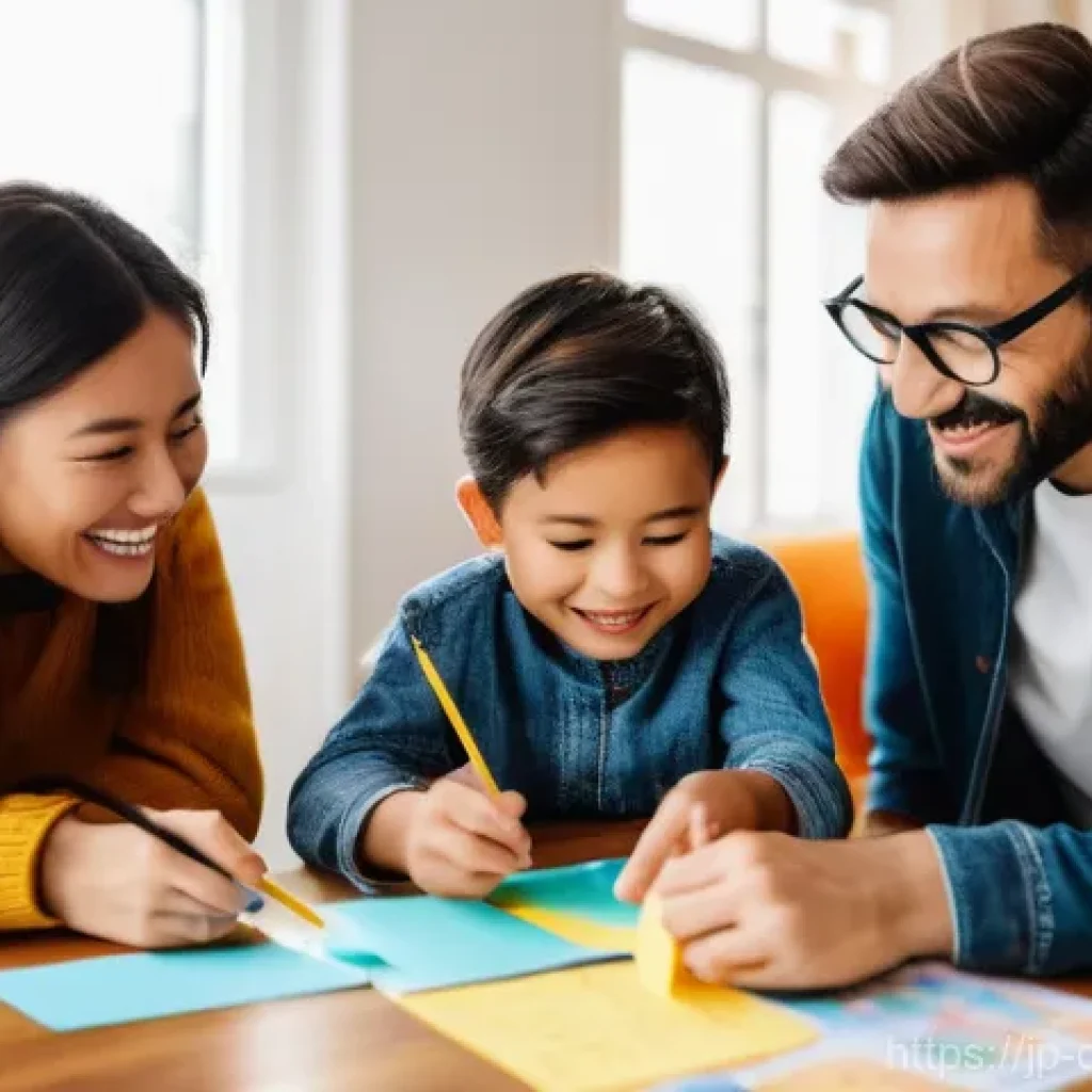 디지털 노마드와 함께 하는 가족 여행 계획 - **Prompt 1: Family Dream Planning Session**
A diverse digital nomad family (parents in their lat...