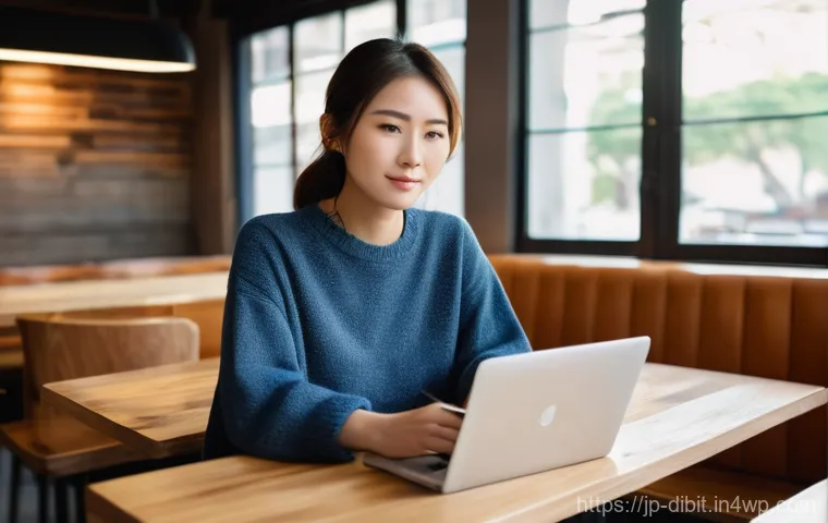 디지털 노마드의 커리어 전환 과정 - **Prompt:** A young, determined Japanese woman in her late 20s, dressed in a comfortable yet stylish...